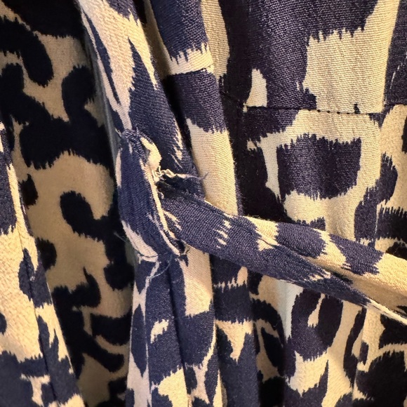 Zara Emile Navy and White Long Sleeve Floral Design Dress Size Large - Picture 4 of 8